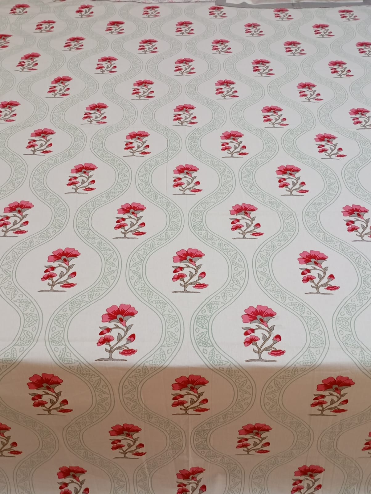 Roselle Veil – Queen Size Bedsheet (228 x 254 cm) | 100% Jaipuri Cotton | Includes 2 Pillow Covers