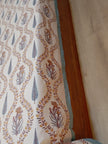 Amber Vine Buta – Queen Size Bedsheet (228 x 254 cm) | 100% Jaipuri Cotton | Includes 2 Pillow Covers