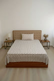 Ivory Petal Charm – Single Size Bedsheet (180 x 225 cm) | Tencel Cotton | Includes 2 Pillow Covers