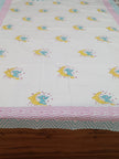 Moonlight Elephant Dreams – Kids Single Bedsheet (152 x 228 cm) | 100% Pure Cotton | Includes 1 Pillow Cover