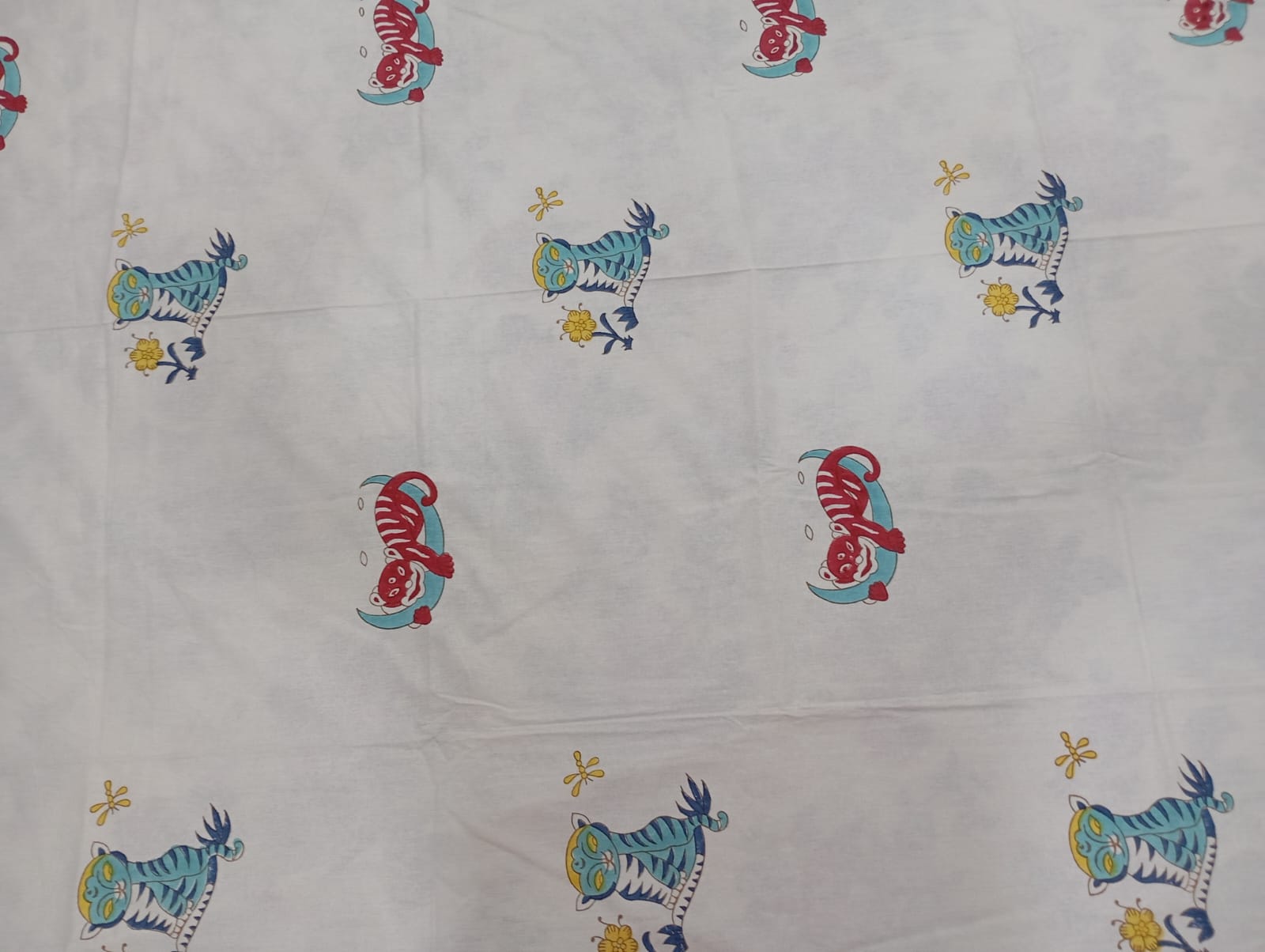 Jungle Cubs Fun – Kids Single Bedsheet (152 x 228 cm) | 100% Pure Cotton | Includes 1 Pillow Cover