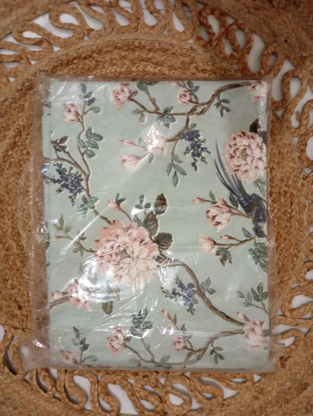 Floral Bird Garden – Super King Size Bedsheet (274 x 274 cm) | 100% Cotton | Includes 2 Pillow Covers