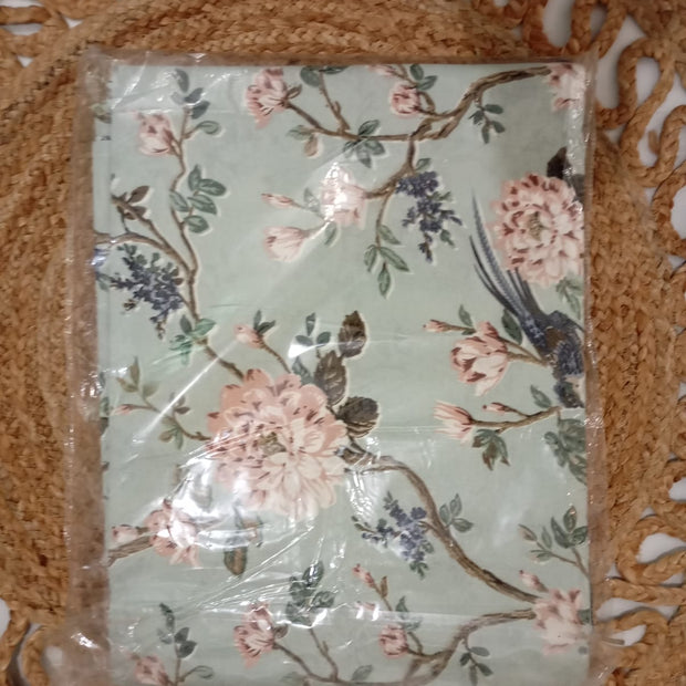 Floral Bird Garden – Super King Size Bedsheet (274 x 274 cm) | 100% Cotton | Includes 2 Pillow Covers