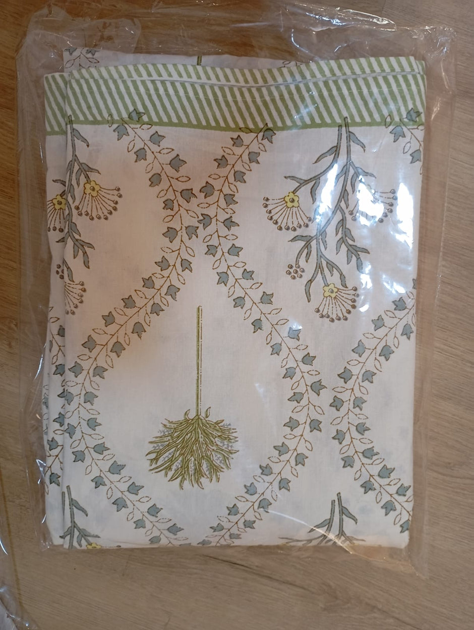 Gul Meadow – Super King Size Bedsheet (274 x 274 cm) | 100% Jaipuri Cotton | Includes 2 Pillow Covers