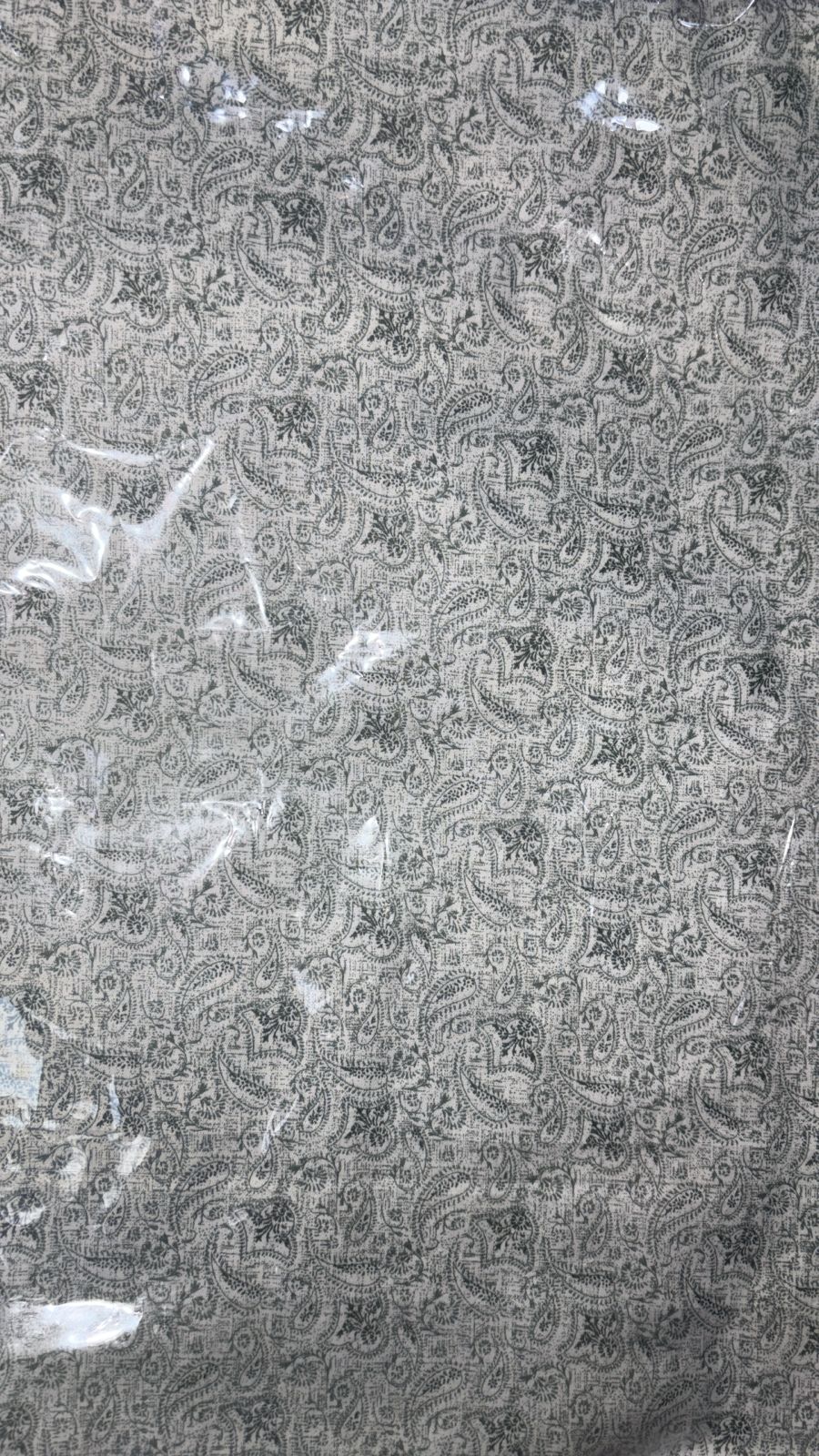 Silver Paisley Elegance – Super King Size Bedsheet (274 x 274 cm) | 100% Pure Cotton | Includes 2 Pillow Covers