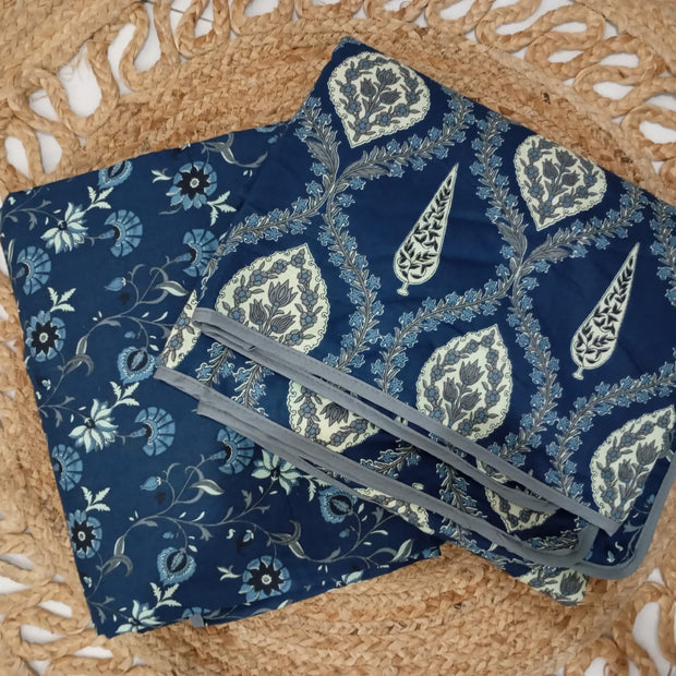 Midnight Ajrakh Elegance Dohar (Single Size, Set of 2) | Malmal Muslin Cotton | Lightweight & Breathable
