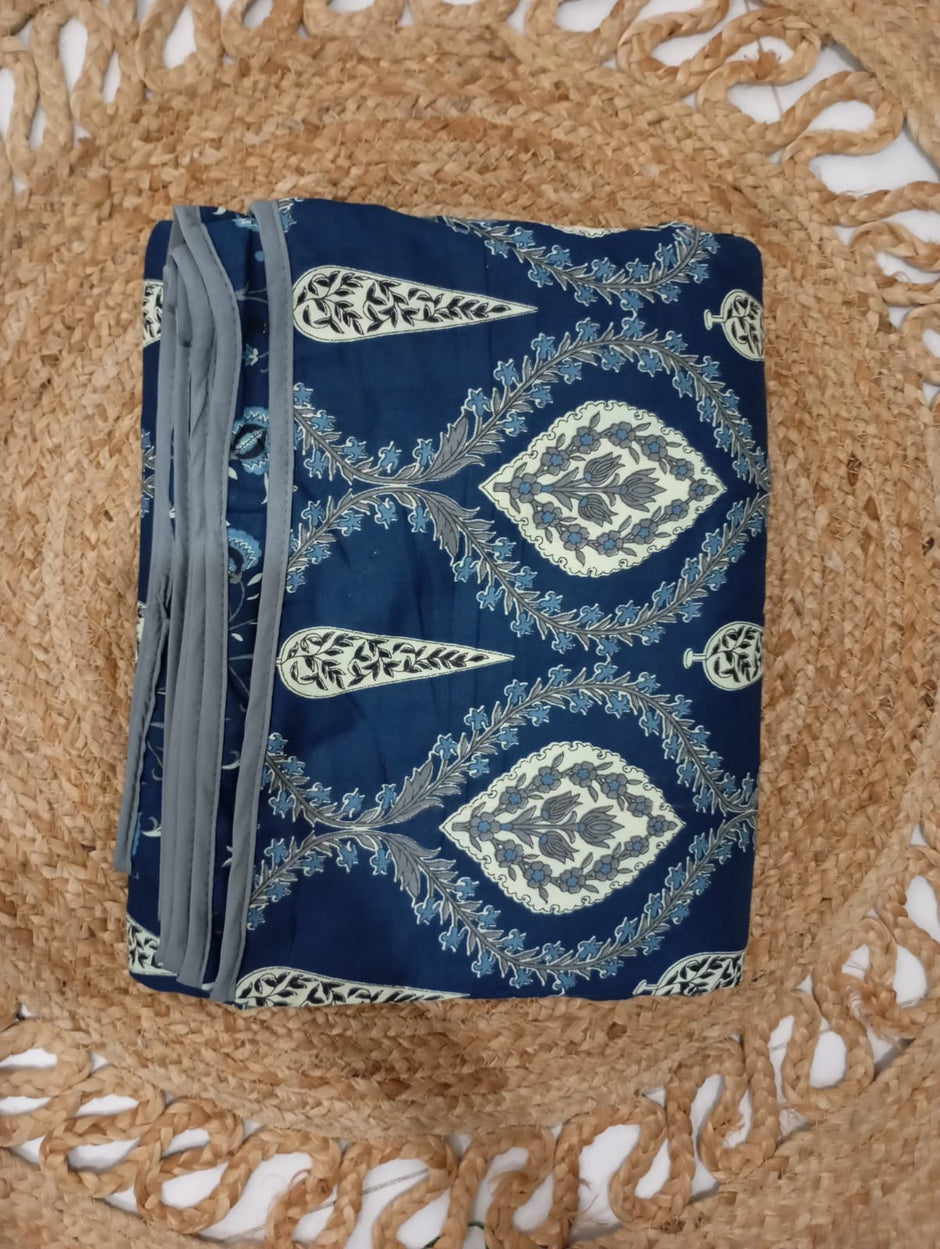 Midnight Ajrakh Elegance Dohar – Reversible Standard King Size Dohar (228 x 259 cm) | 100% Muslin  Cotton