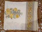 Golden Azure Bloom – Super King Size Bedsheet (274 x 274 cm) | 100% Percale Cotton | Includes 2 Reversible Pillow Covers