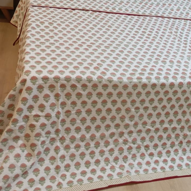Peach Blossom – Standard King Size Dohar | 100% Muslin Cotton | All Season, Perfect for AC