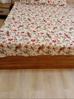 Royal Bird Garden – Single Size Flat Bedsheet (60 x 90 inch) | 100% Jaipuri Cotton | Includes 1 Pillow Cover