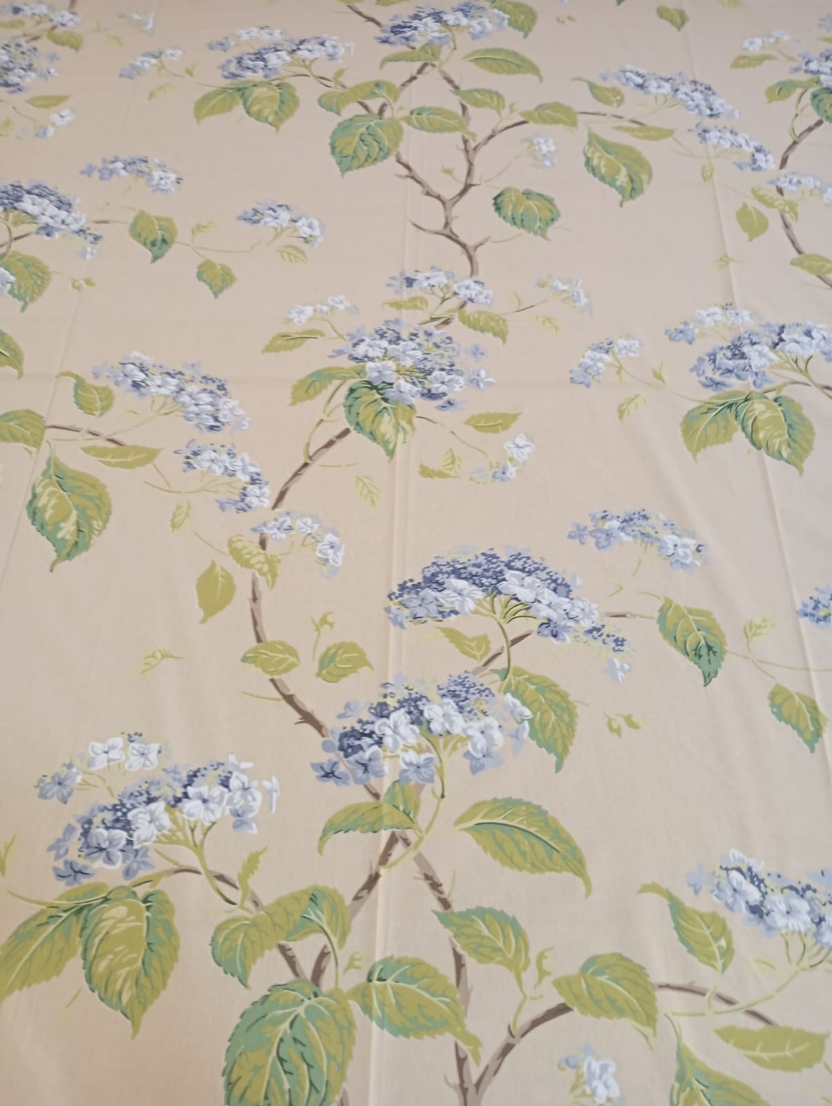 Royal Blue Blossom Vine Elegance – Single Size Flat Bedsheet (60 x 90 inch) | 100% Cotton | Includes 1 Pillow Cover