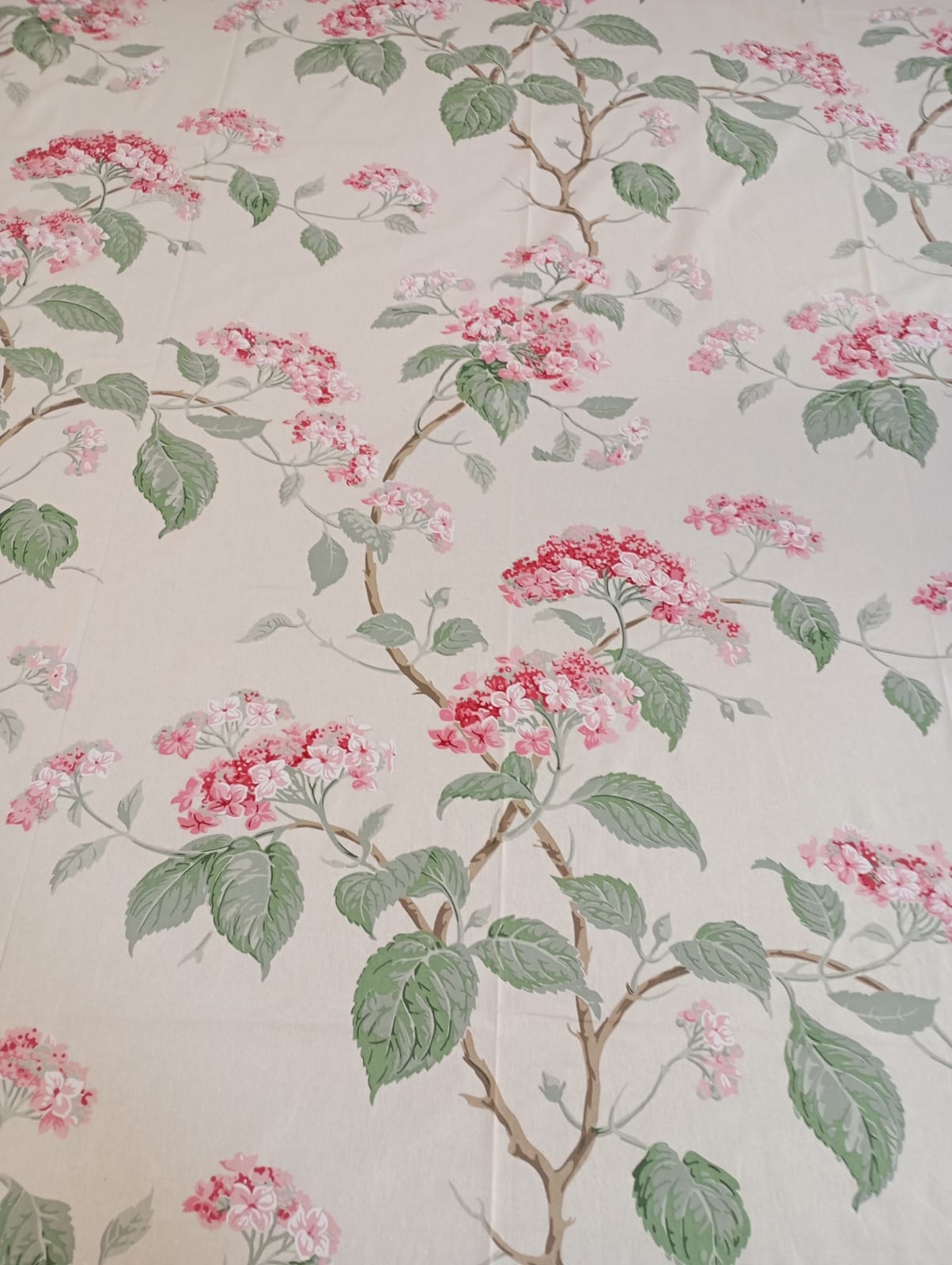 Royal Pink Blossom Vine Elegance – Single Size Flat Bedsheet (60 x 90 inch) | 100% Cotton | Includes 1 Pillow Cover