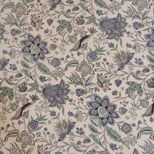 Azure Peacock Blossom – King Size Bedsheet (95 x 108 inch / 240 x 270 cm) | 100% Cotton | Includes 2 Pillow Covers