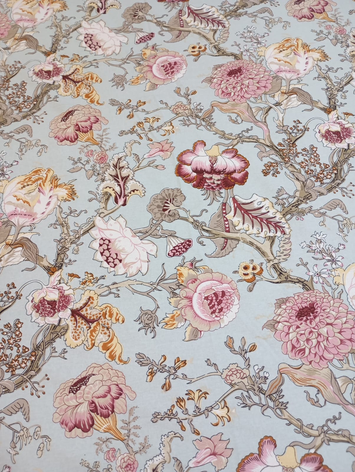Vintage Blush Botanical Garden – Super King XL Size Bedsheet (270 × 290 cm) | 100% Jaipuri Cotton | Includes 4 Pillow Covers