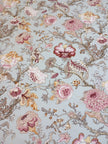 Vintage Blush Botanical Garden – Super King XL Size Bedsheet (270 × 290 cm) | 100% Jaipuri Cotton | Includes 4 Pillow Covers