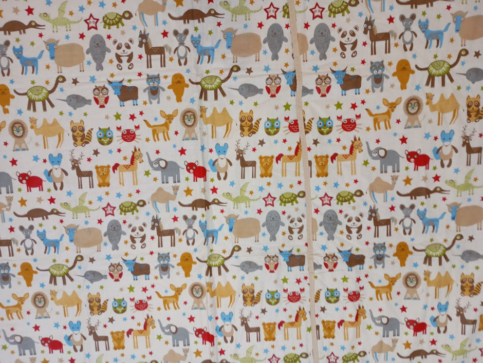 Woodland Friends Kids Muslin Cotton Dohar – Single Size (152 x 229 cm / 60 x 90 inch) | 100% Muslin Cotton | Lightweight AC Quilt