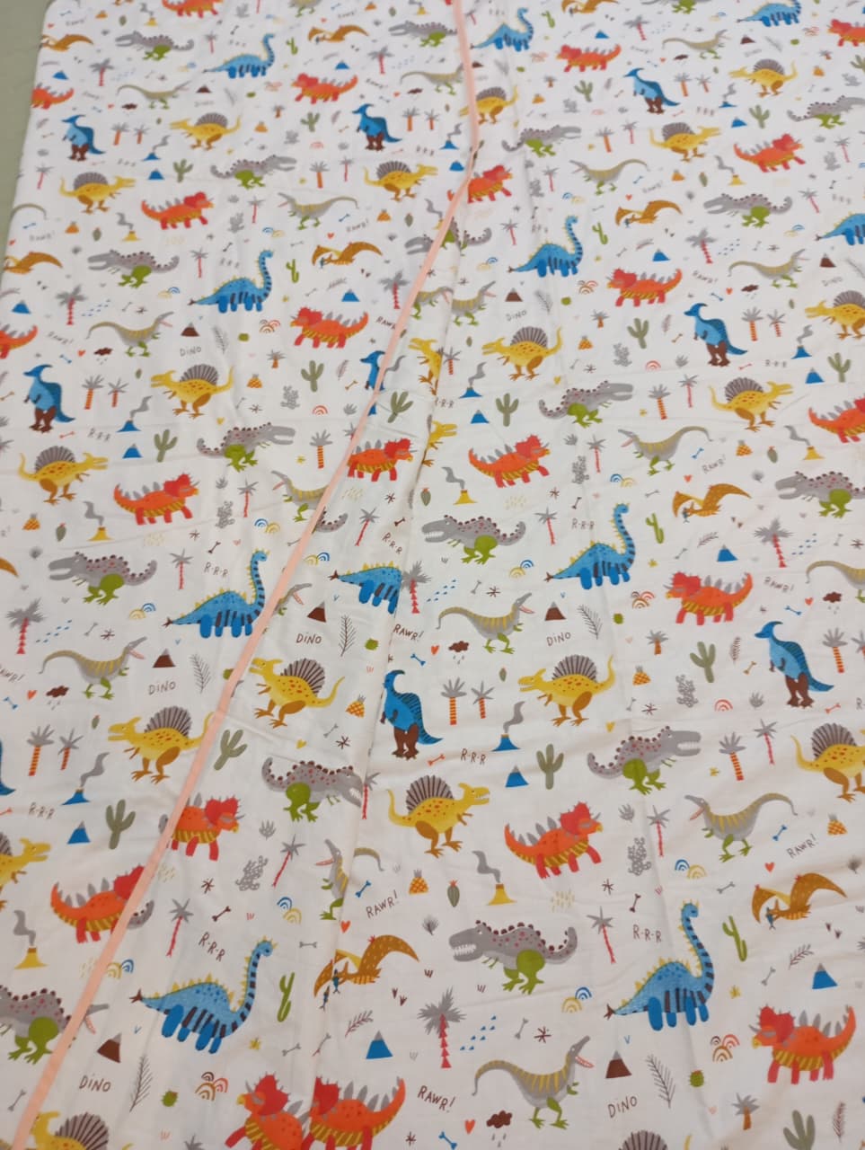 Dinosaur Adventure Muslin Cotton Dohar – Single Size (152 x 229 cm / 60 x 90 inch) | 100% Muslin Cotton | Lightweight AC Quilt