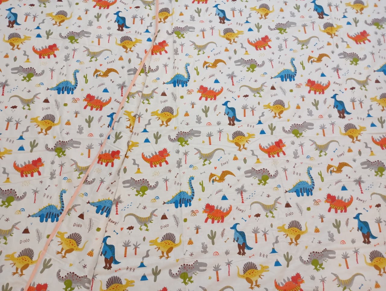 Dinosaur Adventure Muslin Cotton Dohar – Single Size (152 x 229 cm / 60 x 90 inch) | 100% Muslin Cotton | Lightweight AC Quilt