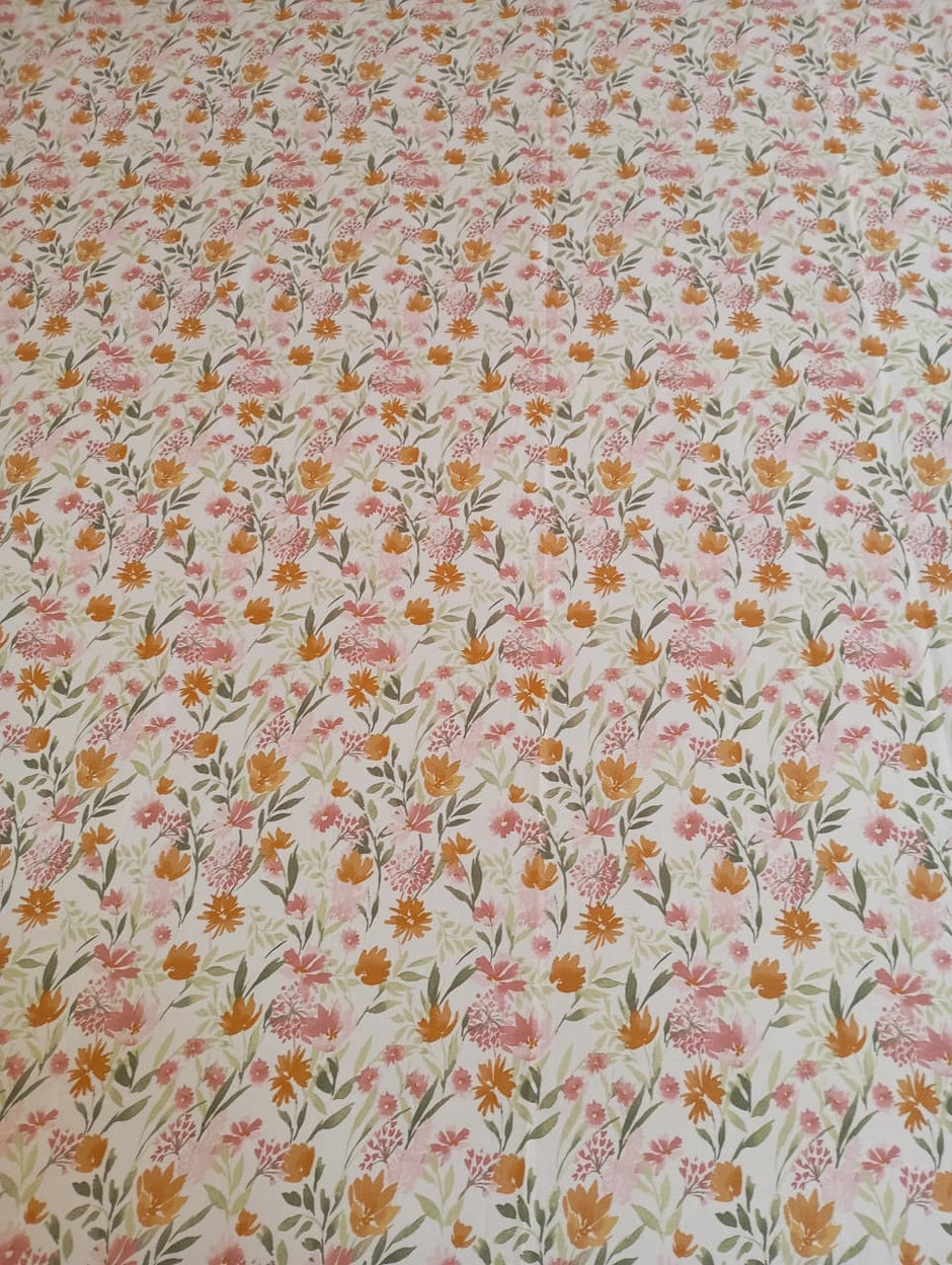 Wildflower Meadow Tencel Cotton Super King Size Bedsheet (274 x 274 cm) | 400 Thread Count | Includes 2 Pillow Covers