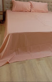 Super King Size Solid Peach Tencel Cotton Bedsheet (274 x 274 cm) | 400 Thread Count | Includes 2 Large Pillow Covers
