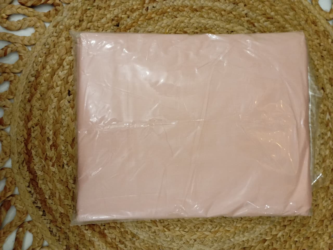 Super King Size Solid Peach Tencel Cotton Bedsheet (274 x 274 cm) | 400 Thread Count | Includes 2 Large Pillow Covers
