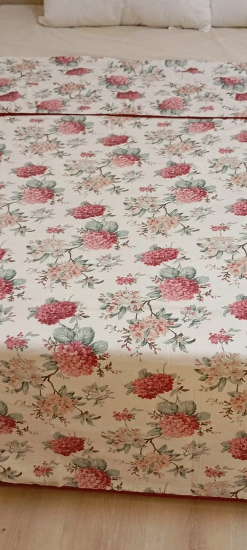 Rose Blossom Dohar – Single Size (152 x 229 cm / 60 x 90 inches) | Muslin Cotton | Lightweight All-Season | Set of 2