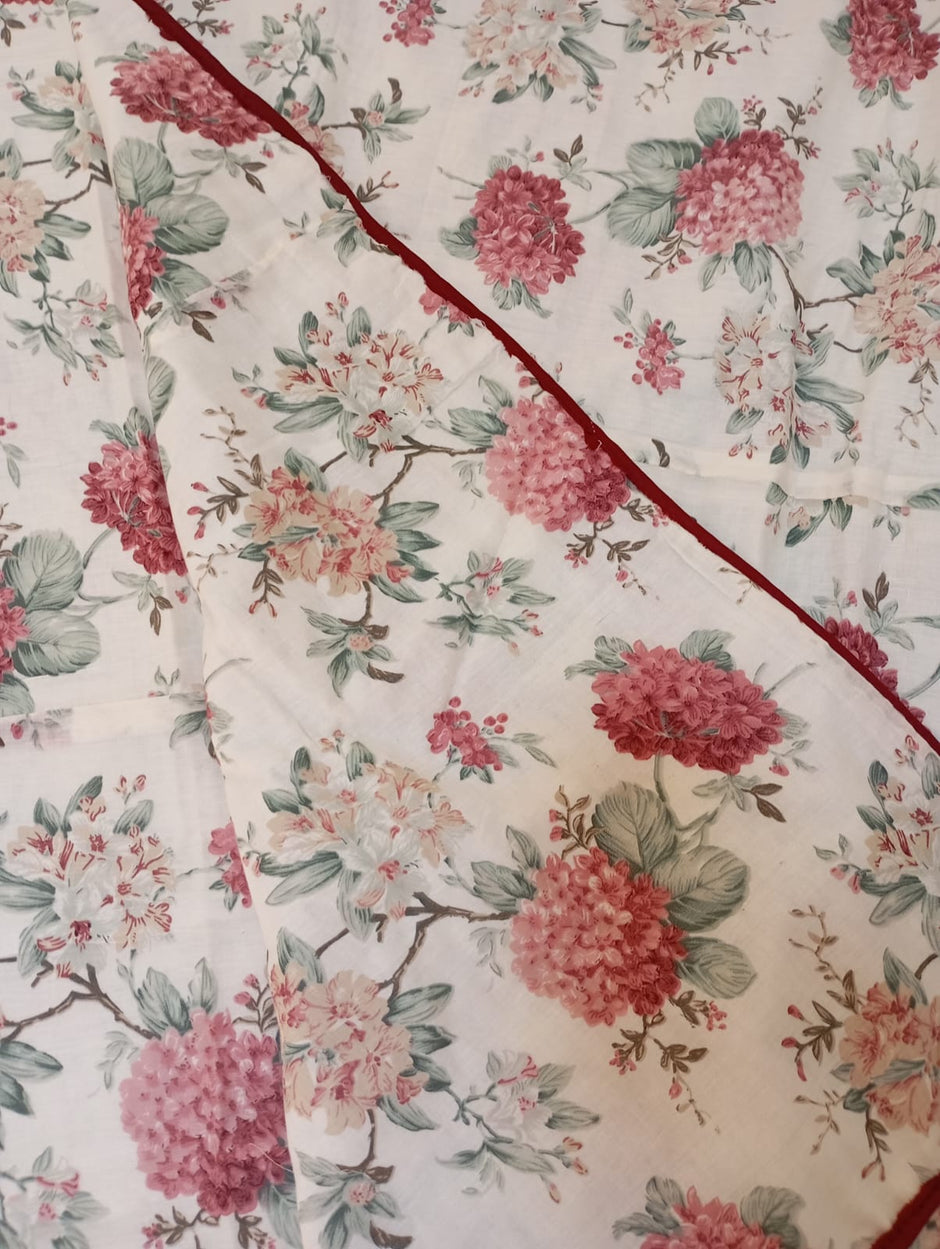 Rose Blossom Dohar – Single Size (152 x 229 cm / 60 x 90 inches) | Muslin Cotton | Lightweight All-Season | Set of 2
