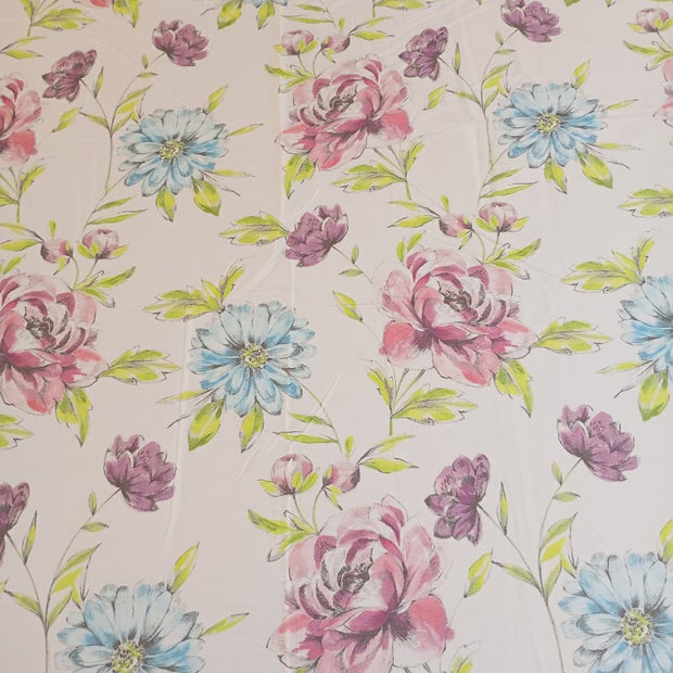 Blush Azure Bloom – Super King Size Bedsheet (270 x 270 cm) | 100% Tencel Cotton | 400 Thread Count | Includes 2 Pillow Covers