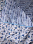 Azure Bloom Muslin Cotton Dohar – Single Size - 1 Peice (152 x 229 cm / 60 x 90 inch) | 100% Muslin Cotton | Reversible | 1 Pc | Lightweight All-Weather AC Quilt