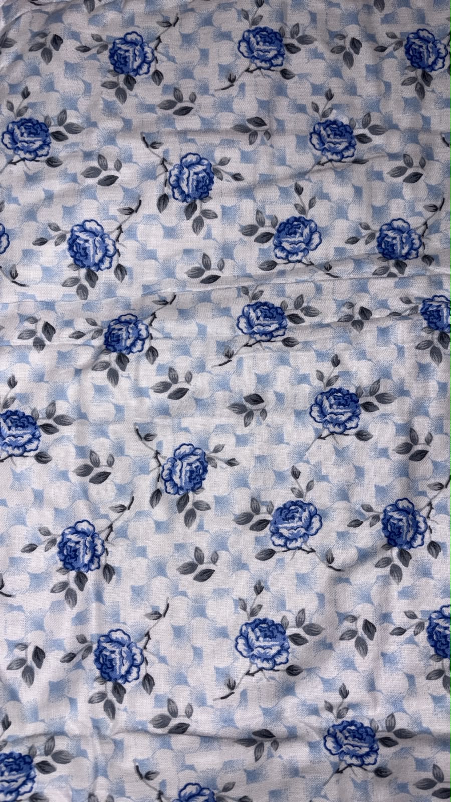 Azure Bloom Muslin Cotton Dohar – Single Size - 1 Peice (152 x 229 cm / 60 x 90 inch) | 100% Muslin Cotton | Reversible | 1 Pc | Lightweight All-Weather AC Quilt