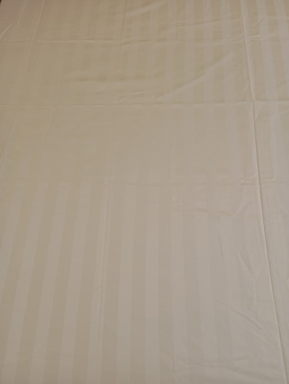 Buttercream Stripe Luxe – Super King Size Bedsheet (270 x 270 cm) | 400 TC Tencel Cotton | Includes 2 Pillow Covers