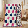 Pink & Blue Elephant Parade Reversible Muslin Cotton Kids Dohar – Single Size (60 x 90 inch / 150 x 220 cm) | 100% Muslin Cotton | 1 Piece