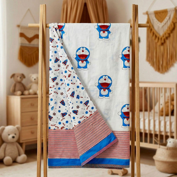 Doraemon Dreams Reversible Muslin Cotton Kids Dohar – Single Size (60 x 90 inch / 150 x 220 cm) | 100% Muslin Cotton | 1 Piece
