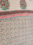 Coral Blossom Reversible Muslin Cotton Dohar Pair – Single Bed (152 x 229 cm / 60 x 90 inches) | 100% Muslin Cotton | Reversible Hand Block Print | Pair of 2 Single Dohars