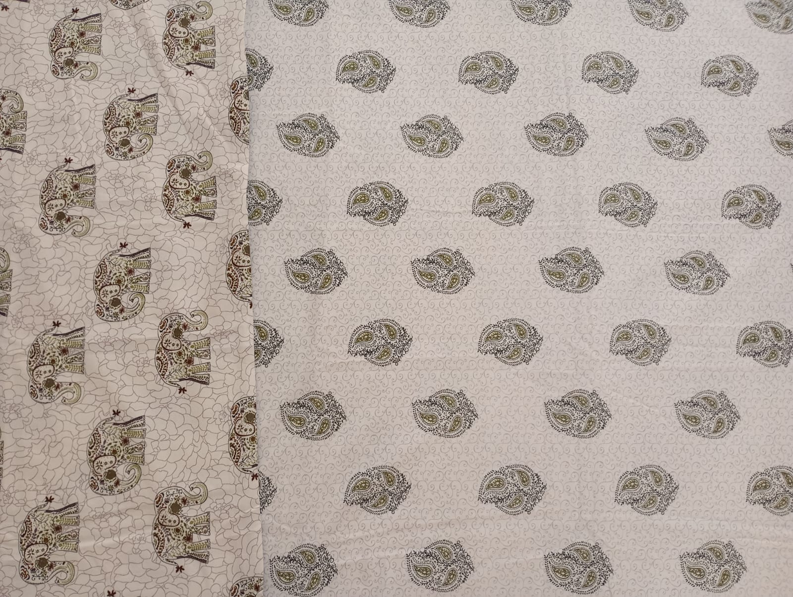 Elephant Reversible Dohar – Elephant and Paisley Print | Cotton Blend Double Dohar | 90% Cotton, 10% Polyester | Lightweight All-Season Comfort
