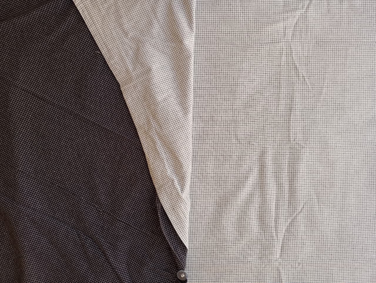 DualTone Micro Check Reversible Duvet Cover Set – King Size (230 × 220 cm) | 3-Piece Cotton Bedding Set