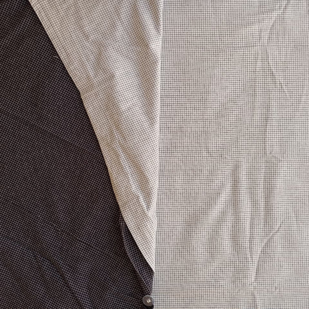DualTone Micro Check Reversible Duvet Cover Set – King Size (230 × 220 cm) | 3-Piece Cotton Bedding Set