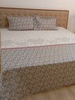 Whispering Wildflower Pure Cotton Flat Bedsheet – Queen Size (240 × 270 cm) | Elegant Botanical Floral | 2 Pillow Covers