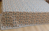 Azure Vine Symphony Muslin Cotton Dohar – King Size (220 × 240 cm) | 100% Muslin Cotton | 1 Piece