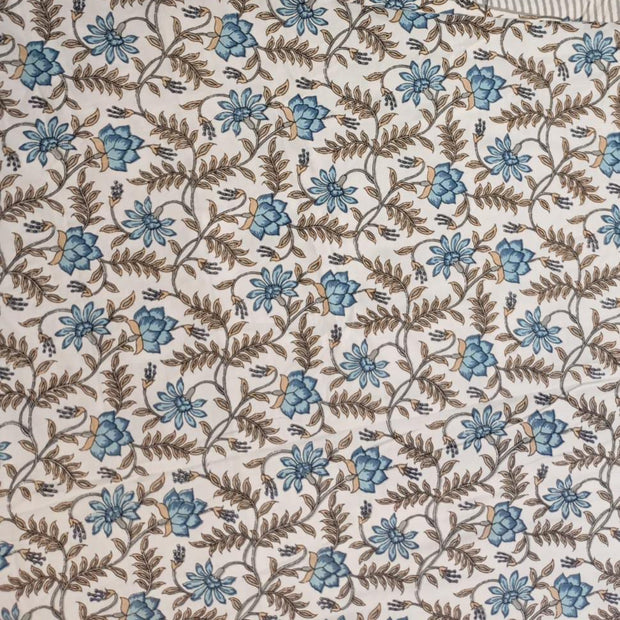 Azure Vine Symphony Muslin Cotton Dohar – King Size (220 × 240 cm) | 100% Muslin Cotton | 1 Piece