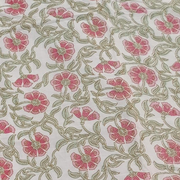 Pink Rosé Botanica Muslin Cotton Dohar – King Size (220 × 240 cm) | 100% Muslin Cotton | 1 Piece