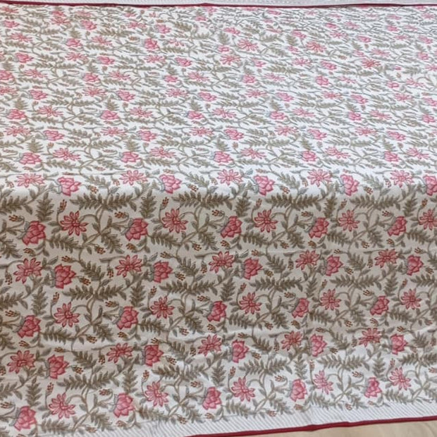 Rosewood Blossom Trail Muslin Cotton Dohar – King Size (220 × 240 cm) | 100% Muslin Cotton | 1 Piece