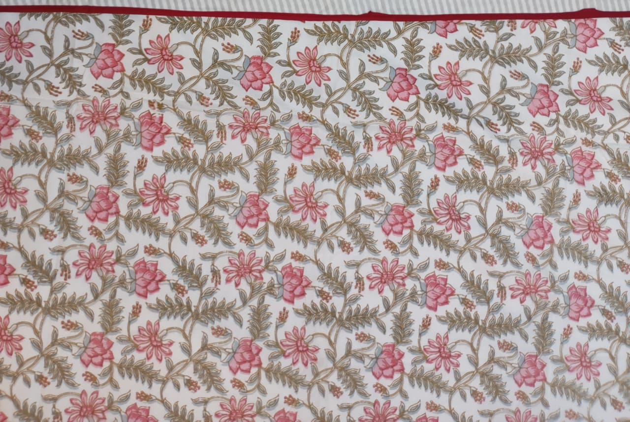 Rosewood Blossom Trail Muslin Cotton Dohar – King Size (220 × 240 cm) | 100% Muslin Cotton | 1 Piece