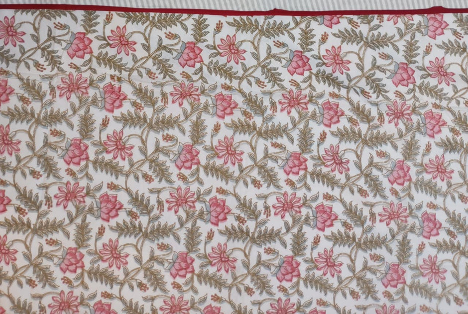 Rosewood Blossom Trail Muslin Cotton Dohar – King Size (220 × 240 cm) | 100% Muslin Cotton | 1 Piece