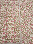 Rosé Meadow Hand-Tagai Muslin Cotton Razai – King Size (230 × 220 cm)
