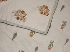 Autumn Meadow Reversible Muslin Dohar – Standard King Size (240 x 260 cm / 90 x 108 inches) | Muslin Cotton | Lightweight All-Season Comfort