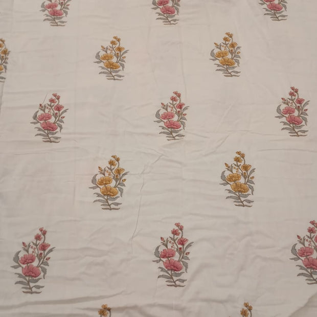 Golden Meadow Muslin Cotton Dohar – Standard King Size (240 × 260 cm / 90 × 108 inches) | 100% Muslin Cotton | Lightweight All-Season Comfort