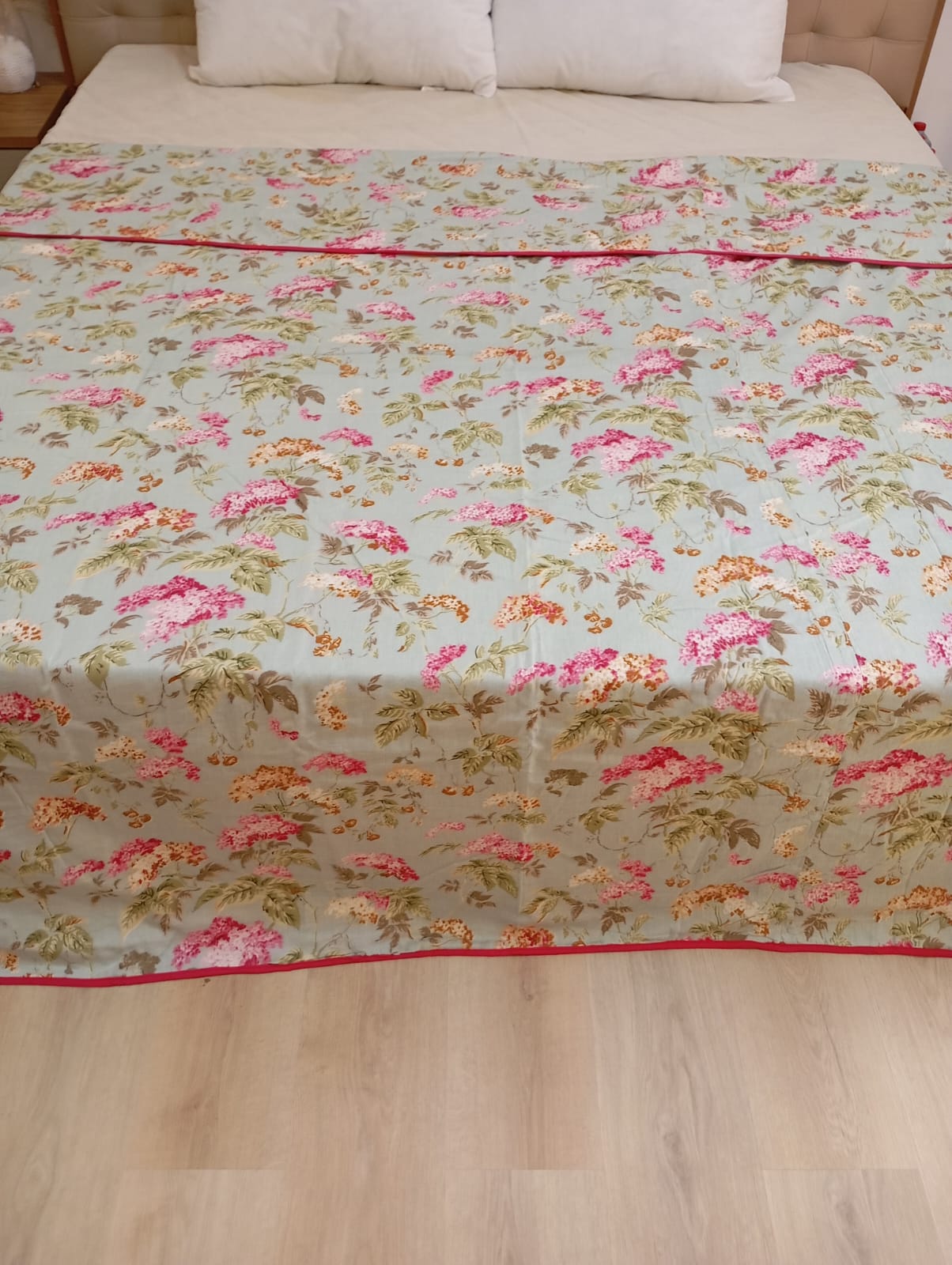 Blush Garden Bloom Muslin Cotton Dohar – King Size (220 × 240 cm) | 100% Muslin Cotton | 1 Piece