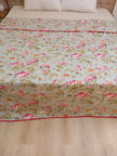 Blush Garden Bloom Muslin Cotton Dohar – King Size (220 × 240 cm) | 100% Muslin Cotton | 1 Piece