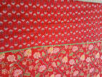Crimson Noor Ajrakh Dohar – Standard King Size (229 x 259 cm / 90 x 102 inches) | Lightweight Cotton Dohar | Reversible Floral Design